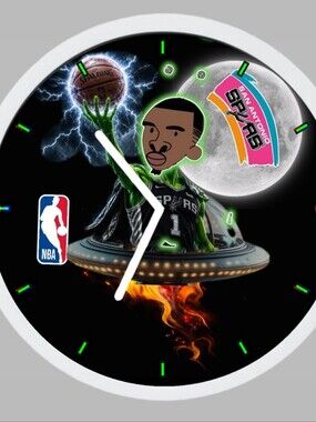 San Antonio Spurs Black & Green LED Wall Clock by